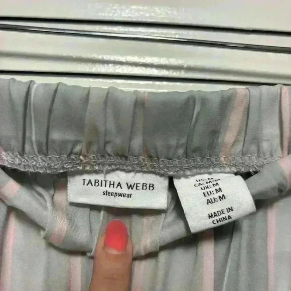 Tabitha Webb Striped Pajama Pants - Gray and Pink - Size M - Picture 4 of 5